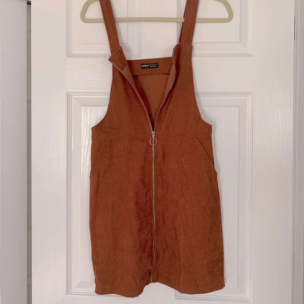 *SOLD* Corduroy Zipper Mini Overall Dress